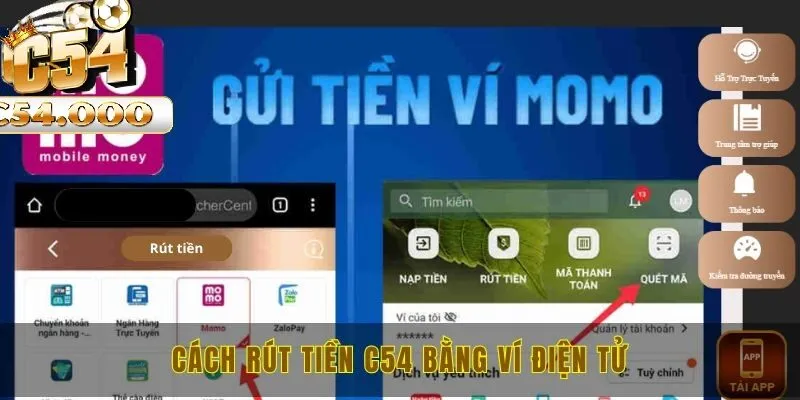 Rút tiền C54 3 Cách rút tiền C54 bằng ví điện tử