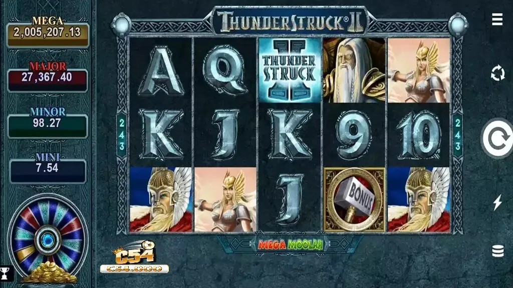Quay hũ Thunderstruck Tại C54 Cực Đỉnh Cao 1 Giới thiệu tổng quan về slot game Thunderstruck II